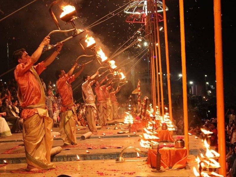 Ganga Aarti Ceremony at Dawn, Varanasi