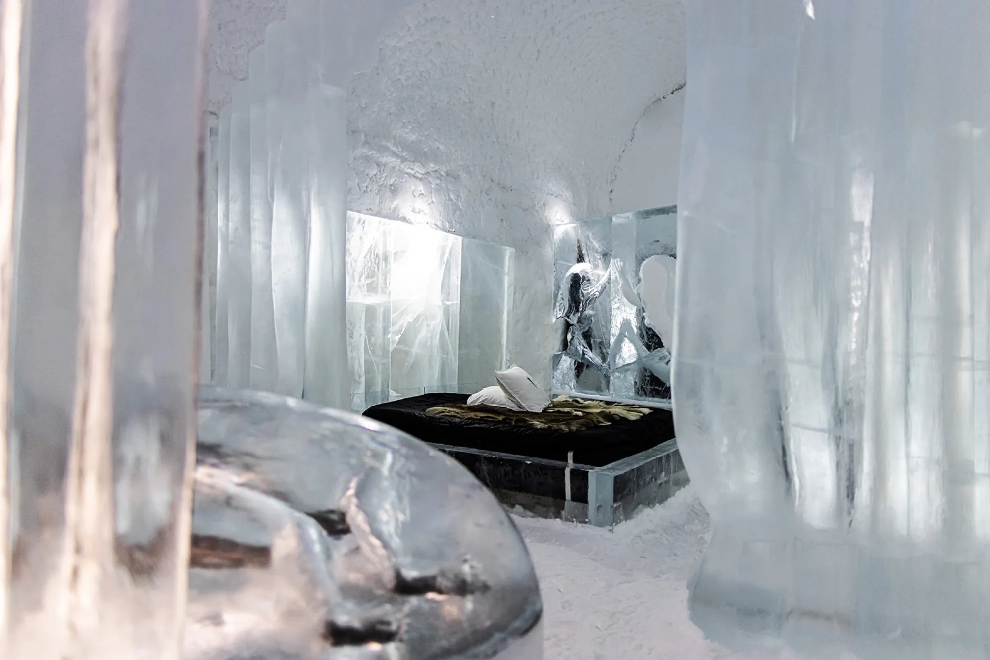 Icehotel Kiruna Sweden ice room art suite