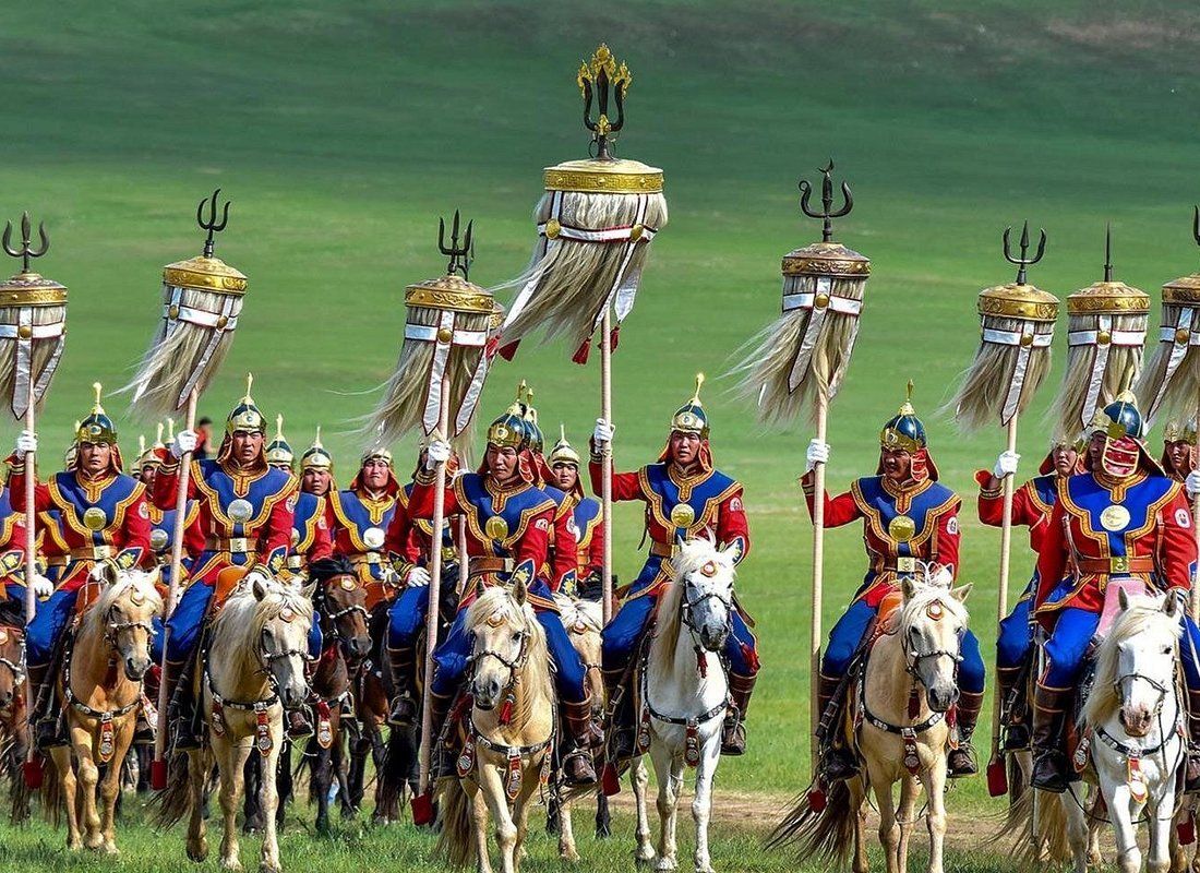 Naadam Festival Mongolia opening ceremony mounted warriors armour