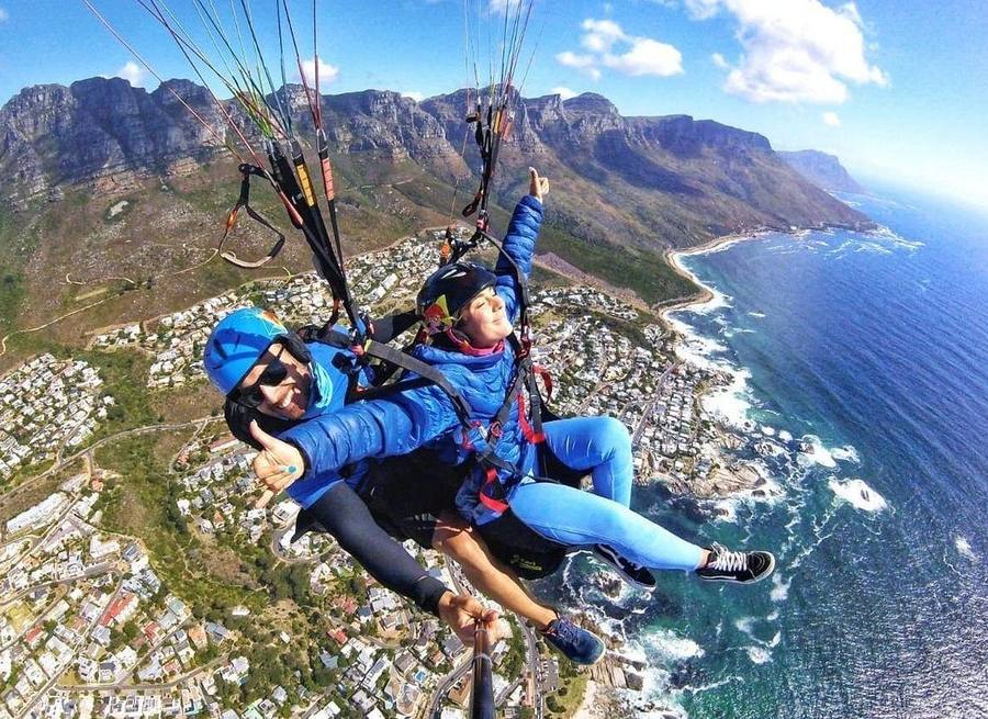 Tandem Paragliding over Cape Town South Africa