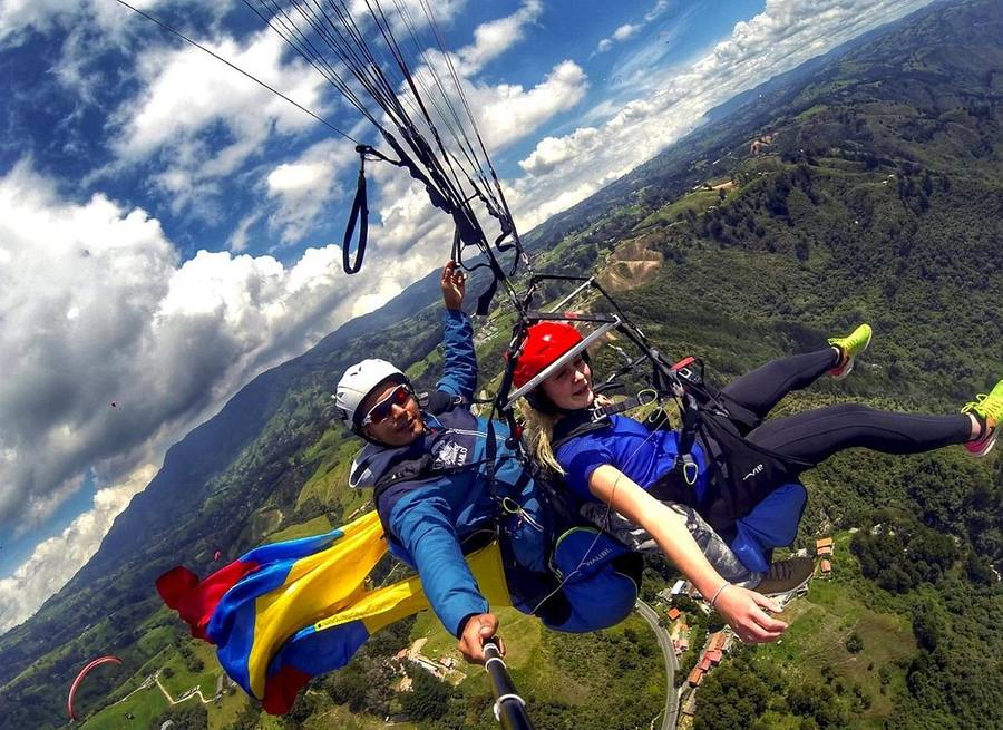 Paragliding over Medellín