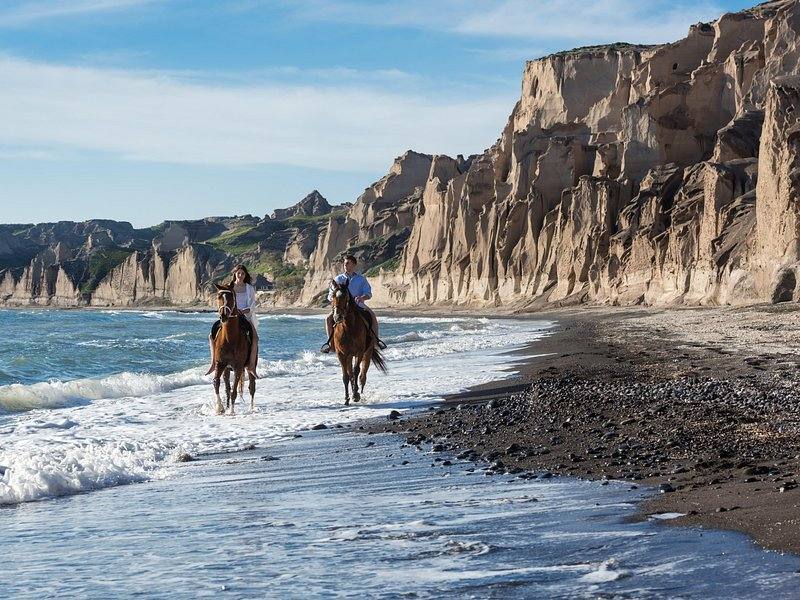 Horseback Riding Santorini Black Sand Beach