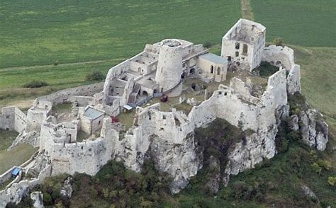 Spis Castle Slovakia UNESCO aerial ruins rocky hill Tatras