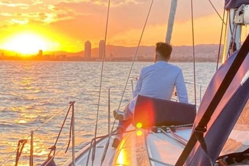 Sunset sailing Barcelona