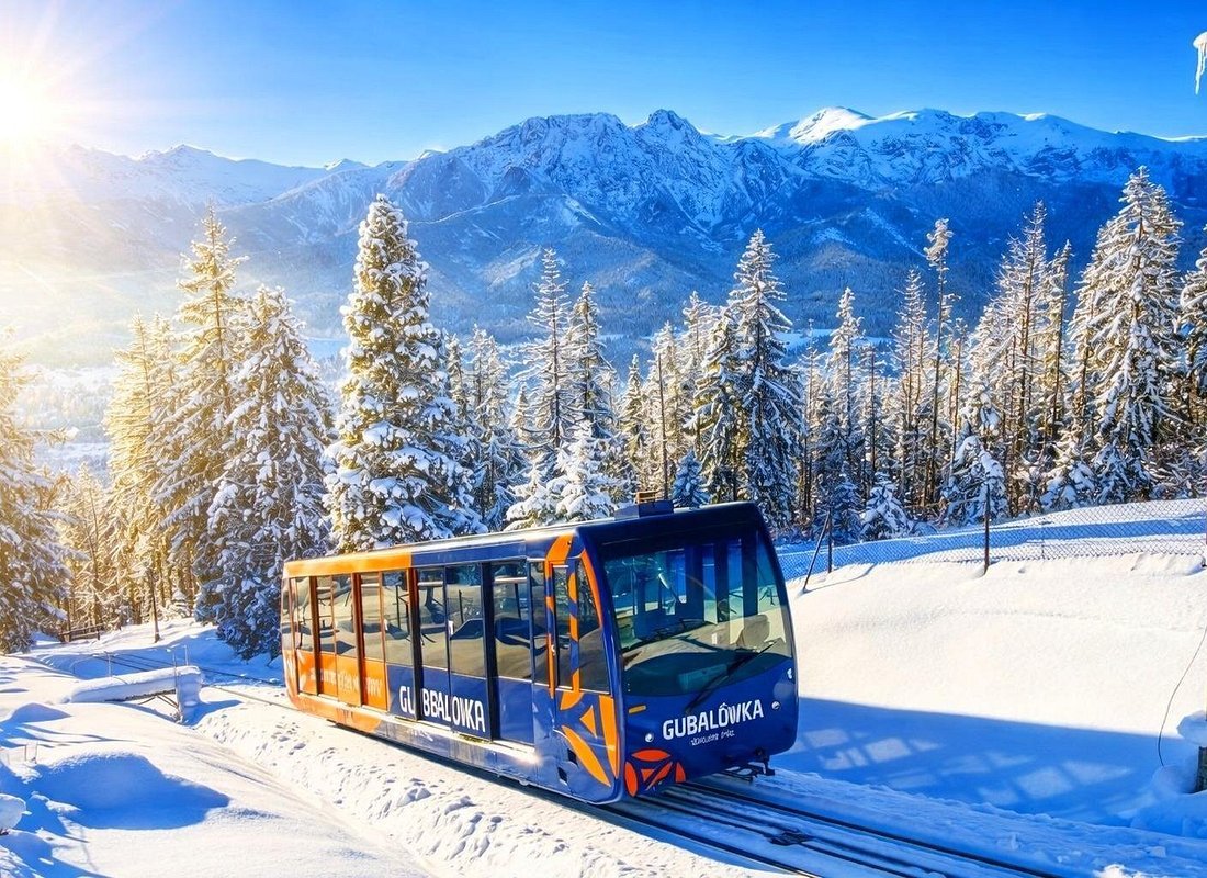 Tatra Mountains Zakopane Poland Gubalówka funicular winter snow alpine panorama