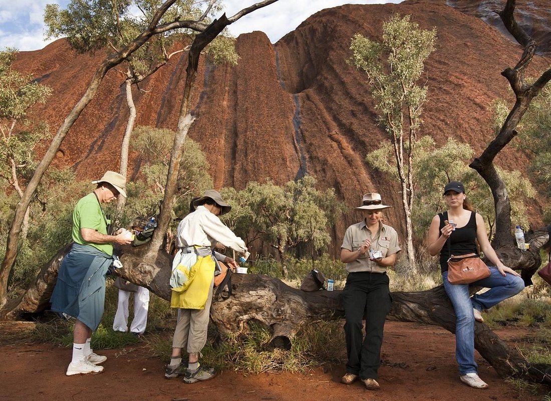 Uluru at sunrise base walk Australia